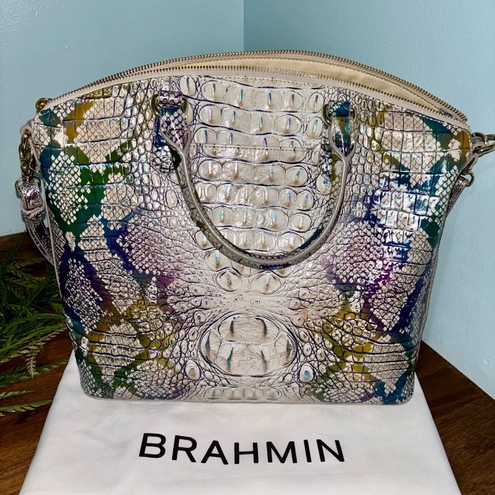 Brahmin Large Duxbury Satchel Snake Print 3 Pc Set. - Picture 5 of 10